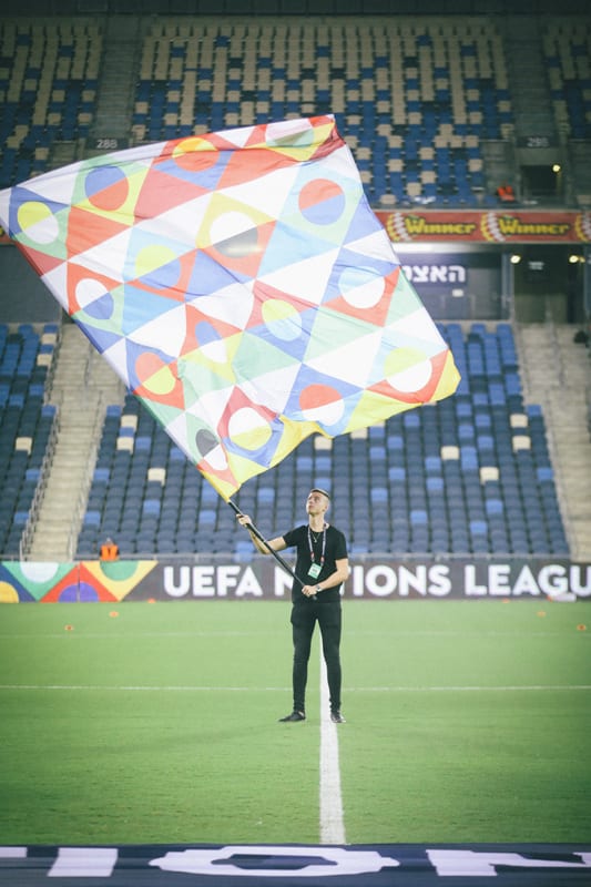 Euro 2020 Tournament Flag at Sammy Ofer Stadium